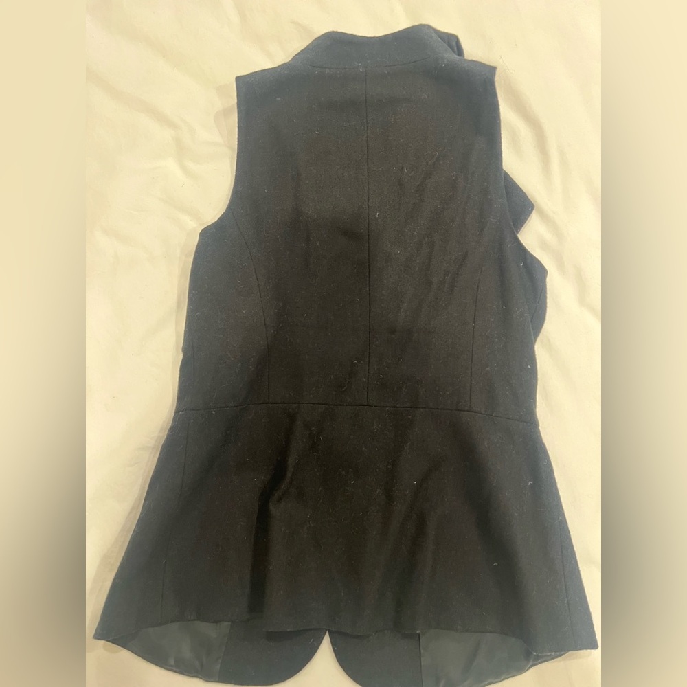 Anthropologie Elegant Black Ruffle Vest - Picture 4 of 5